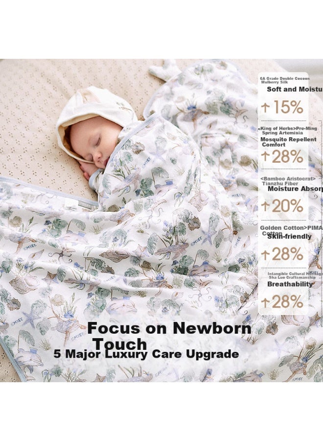 Emxee Baby Swaddle Blanket All Seasons Wrap Newborn Infant Baby Towel Spring Autumn Ocean Adventure 90*90Cm - Image 3
