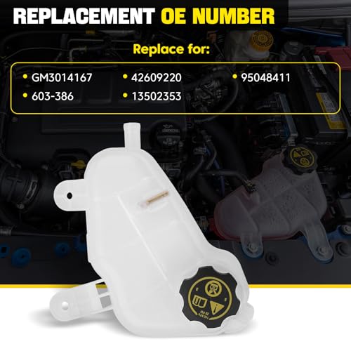 YEHERIT 603-386 Front Engine Coolant Reservoir Recovery Tank with Cap Compatible with Chevrolet Chevy Sonic 1.4L 1.6L 1.8L 2012-2020 Replace for GM3014167 95048411 13502353 42609220 - Image 3