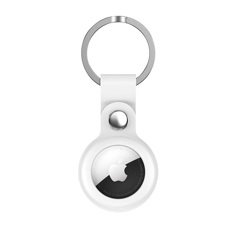 ESCASE Protective Case for Apple AirTag Second Generation, Compatible with Apple AirTags 1/2 Generation, Anti-Loss Tracking Device, Keychain Ring, Silicone Case, Dirt-Resistant, Shockproof, with Hook, White - Image 2