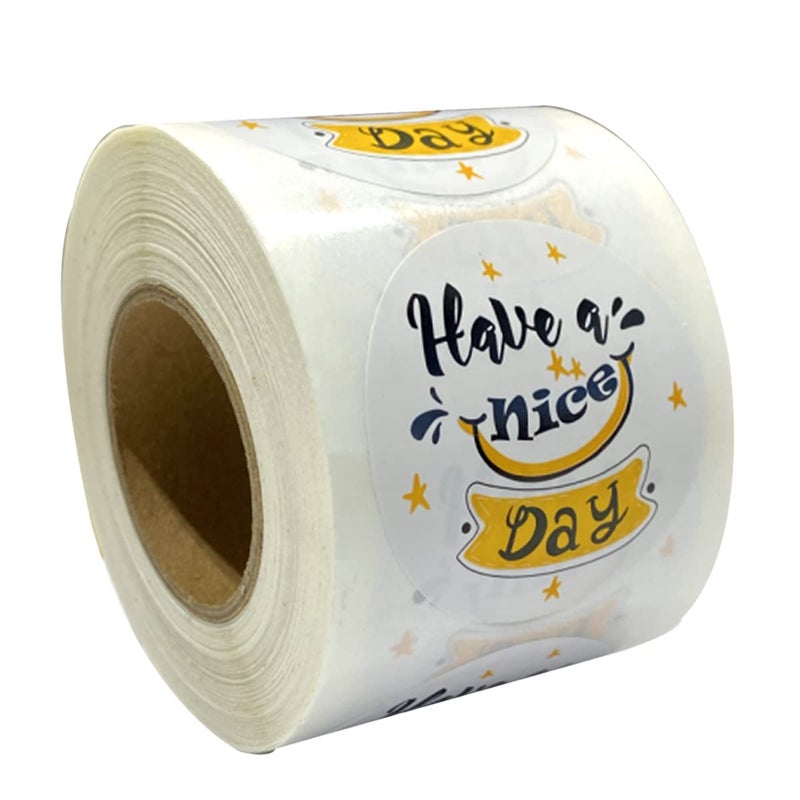 2 Inch Have a Nice Day StickersDecorative Business Envelope SealingThank You Adhesive Packaging Labels for Tool BoxesLaptops500 Pcs Per Roll