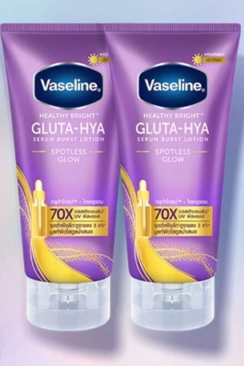 فازلين هيلثي برايت جلوتا-هيا سيروم بيرست لوشن سبوتلس جلو 290 مل، قطعتين - Image 1