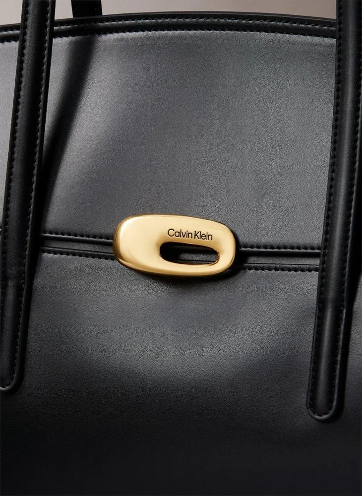 CALVIN KLEIN Casual Hardware Flap Tote Bag