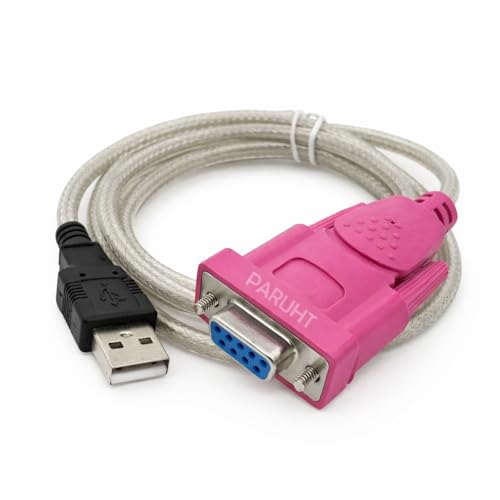 PARUHT USB to RS232 Serial Port Adapter Cable, USB2.0A Male to RS-232 Female 9 Pin Connector Pink Cable Adapter, PHTUSBRS232PNK-MF - Image 2