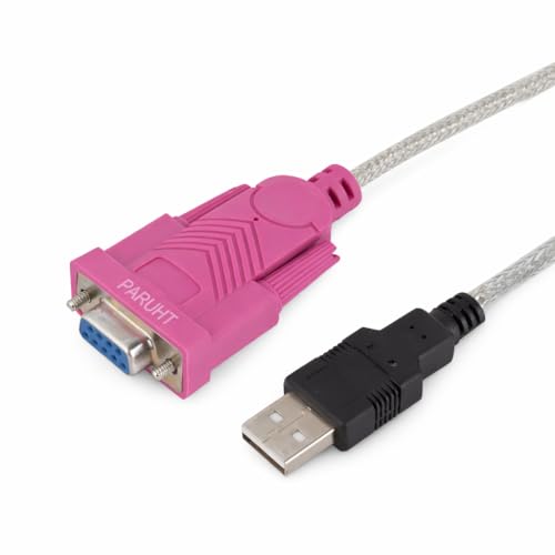 PARUHT USB to RS232 Serial Port Adapter Cable, USB2.0A Male to RS-232 Female 9 Pin Connector Pink Cable Adapter, PHTUSBRS232PNK-MF - Image 3