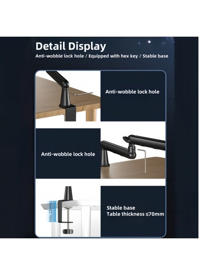 FlashHawk Microphone Boom Arm, Low Profile Adjustable Stick Microphone Arm Stand, for Podcast Streaming Gaming Studio - Image 3