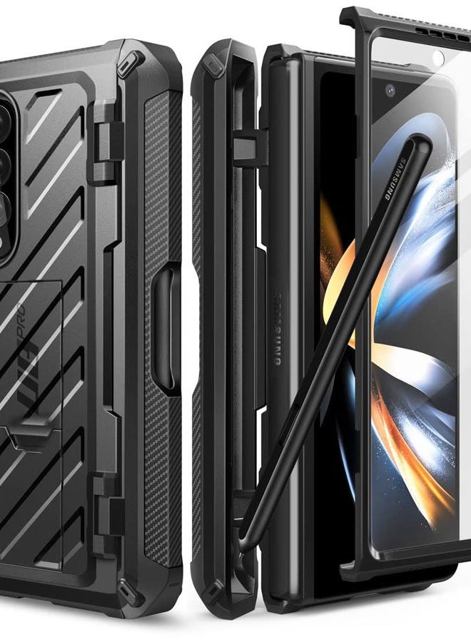 SupCase [Unicorn Beetle Pro Series] Case Designed For Samsung Galaxy Z Fold 4 5G (2022 Release), Full-Body Dual Layer Rugged Protective Case with Built-in Screen Protector - Black - Image 1