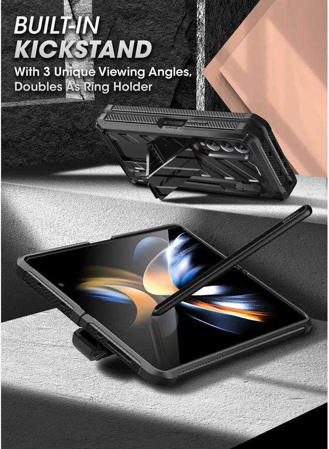 SupCase [Unicorn Beetle Pro Series] Case Designed For Samsung Galaxy Z Fold 4 5G (2022 Release), Full-Body Dual Layer Rugged Protective Case with Built-in Screen Protector - Black - Image 5