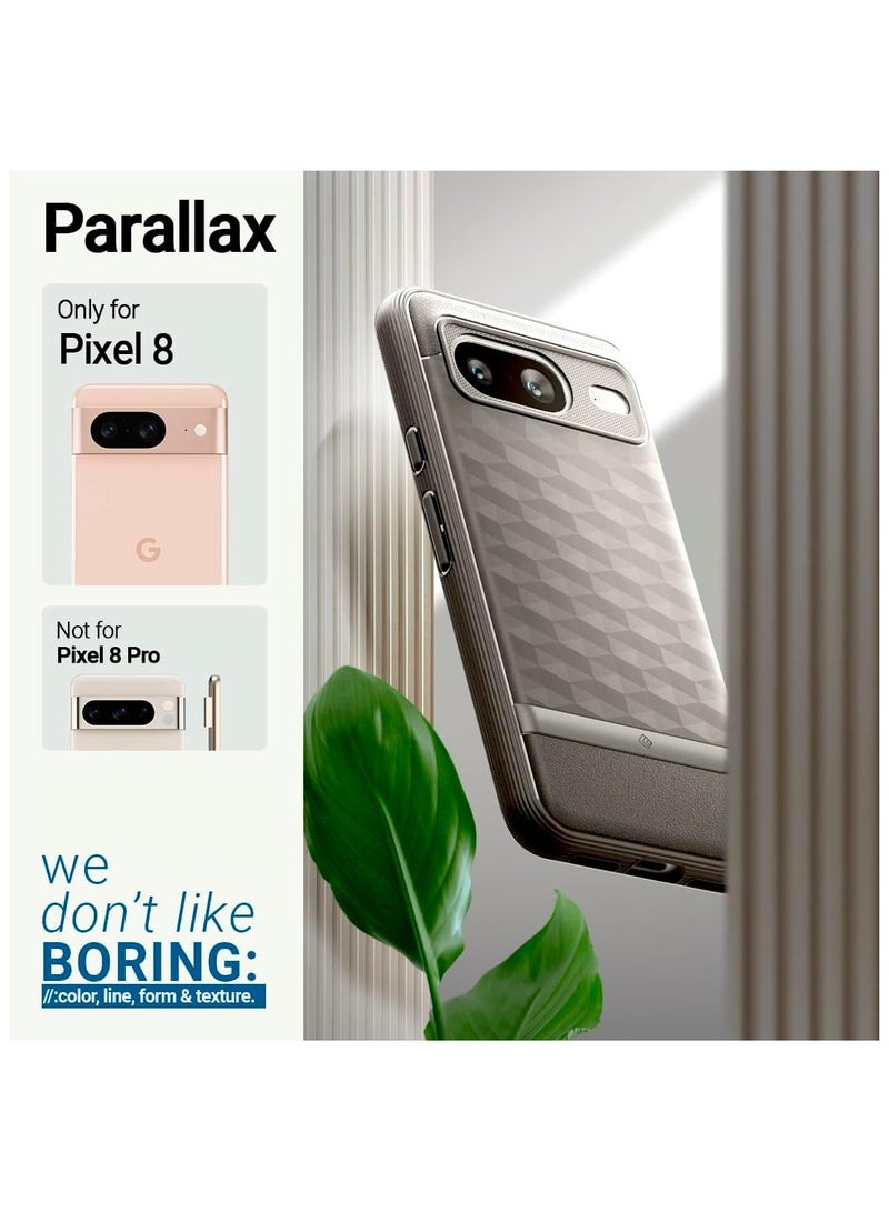 Caseology Parallax [Grade Drop Tested] TPU Case for Google Pixel 8 Case 5G, 3D Pattern (2023) - Ash Gray - Image 2