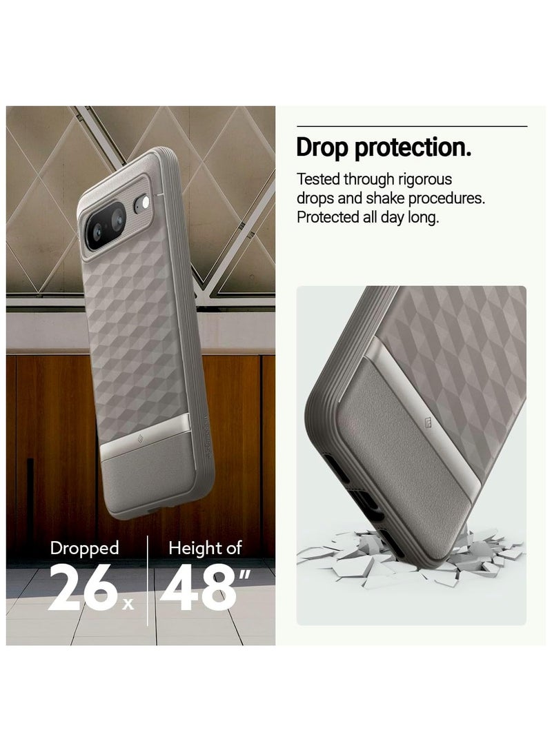 Caseology Parallax [Grade Drop Tested] TPU Case for Google Pixel 8 Case 5G, 3D Pattern (2023) - Ash Gray - Image 4