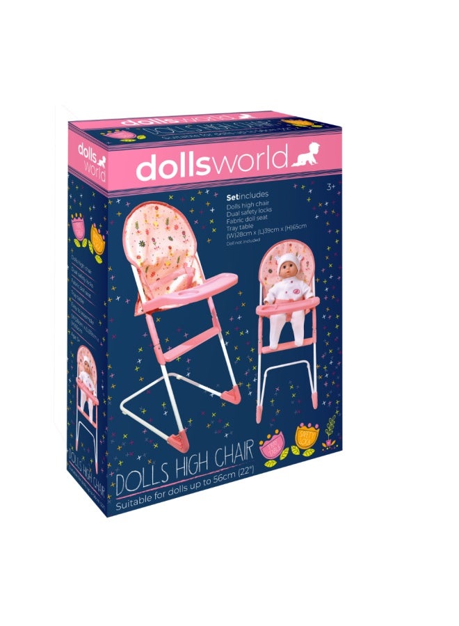 dolls world Folding High Chair For Dolls Up To 22 inch from Peterkin gift for kids of Age above 3 years - Image 1