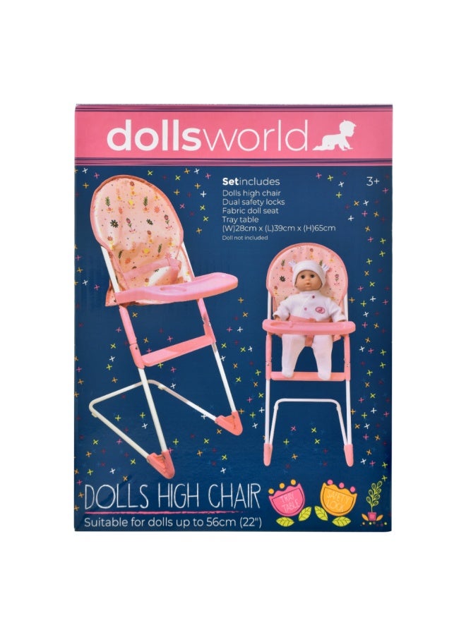 dolls world Folding High Chair For Dolls Up To 22 inch from Peterkin gift for kids of Age above 3 years - Image 2