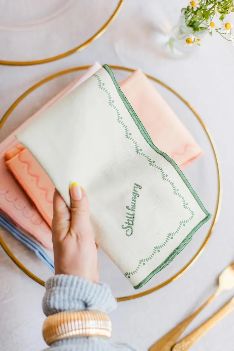 YVONNE ELLEN Set of 4 Slogan Napkins