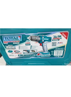 TOTAL Super Total 20V Lithium-Ion Cordless Drill with 47 Accessories - 45Nm Max Torque, Dual Speed, Integrated Work Light & 2 Battery Pack  - Image 5