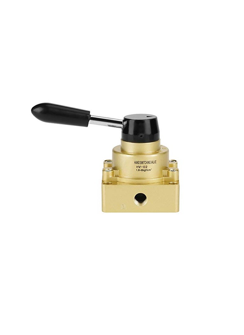 Generic - Pneumatic Rotary Lever Hand Control Valve 1/4 Inch Port 4 Way Air Flow Control 3 Position 1.5-8Kgf/Cm² - Image 1