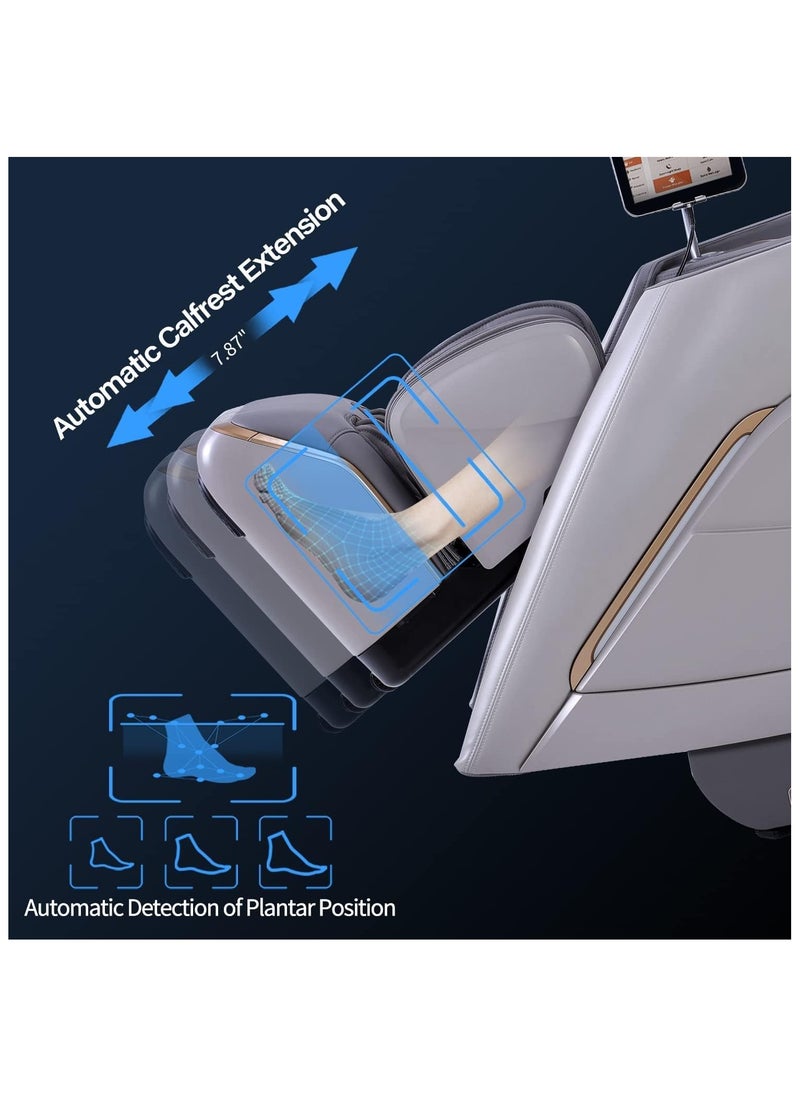 iRest 4D Massage Chair Recliner Zero Gravity Shiatsu Massager with AI Voice Control SL Track Heating Touch Screen Quick Access Buttons