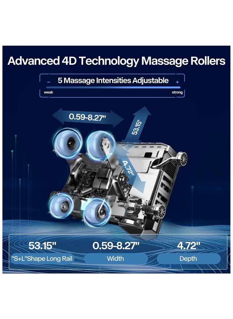 iRest 4D Massage Chair Recliner Zero Gravity Shiatsu Massager with AI Voice Control SL Track Heating Touch Screen Quick Access Buttons