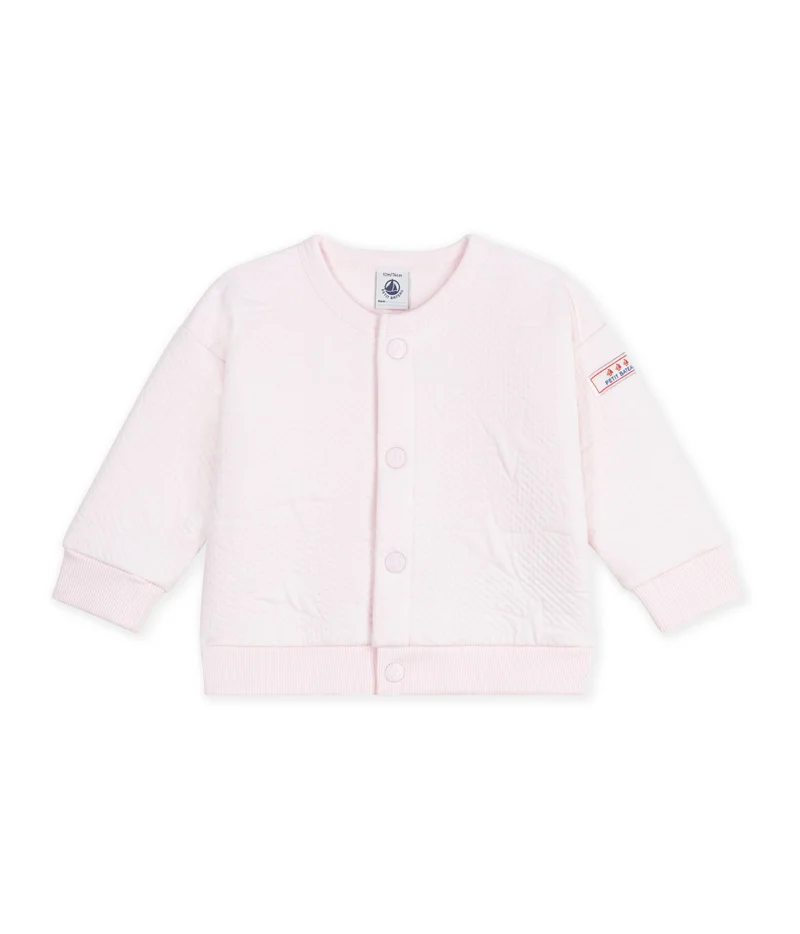 Petit Bateau Babies' Cardigan In Thick Cotton With A Star Motif