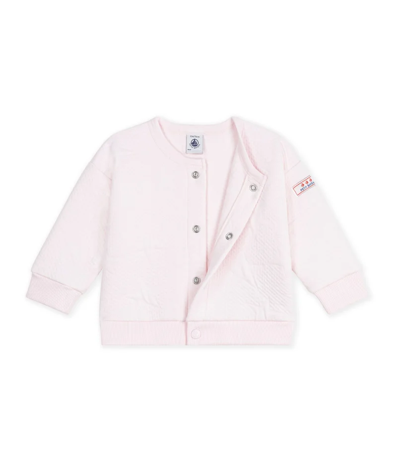 Petit Bateau Babies' Cardigan In Thick Cotton With A Star Motif
