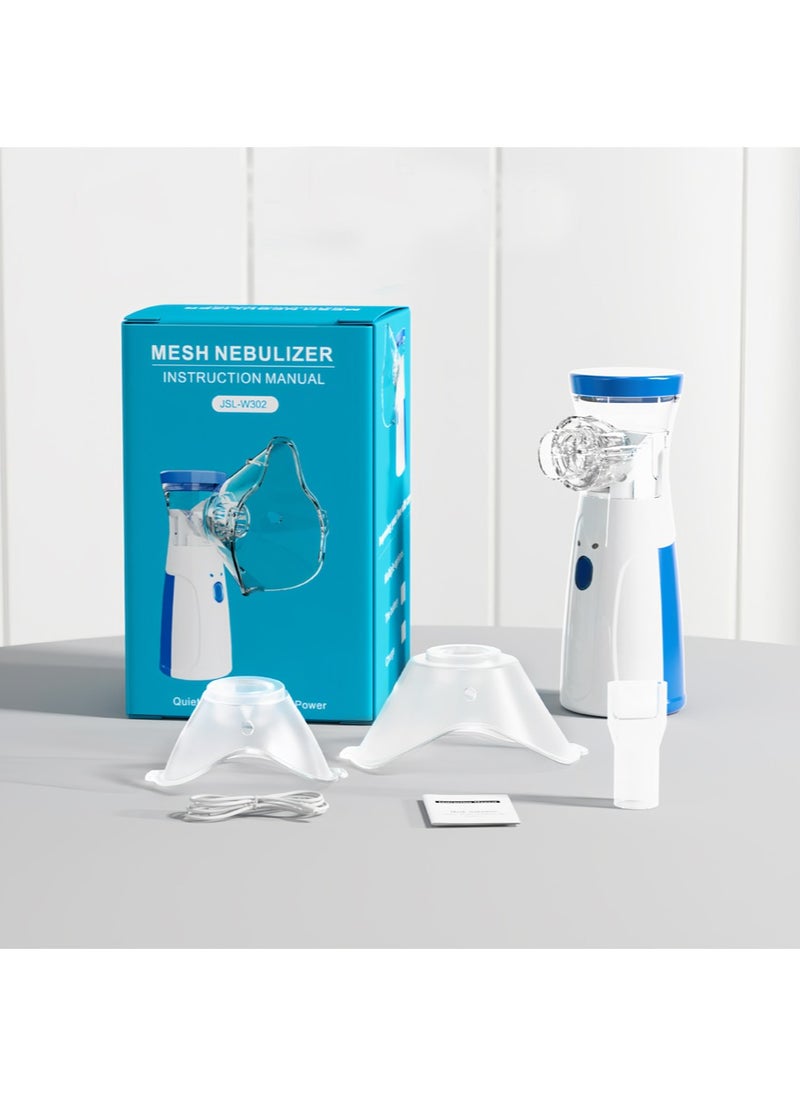 Portable Nebulizer, Mini Nebulizer, USB Rechargeable Handheld, Two Ways of Use, Suitable for Adults and Children with Breathing Problems