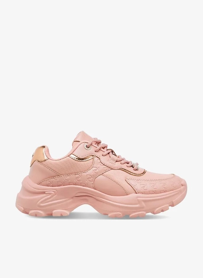 Paprika Monogram Embossed Sneakers with Lace-Up Closure