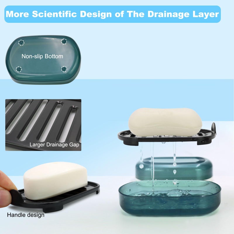 HAYSNA Travel Soap Container, Bar Soap Holder, Portable Soap Case, Soap Dish with Lid for Traveling, Camping, Gym, Bathroom (Blue Style-1) - Image 5