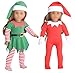 sweet dolly 18 inch Christmas Doll Clothes 18 inch Christmas Elf Clothing Costume Santas Little Helper Outfit for 18 inch Doll - Image 3