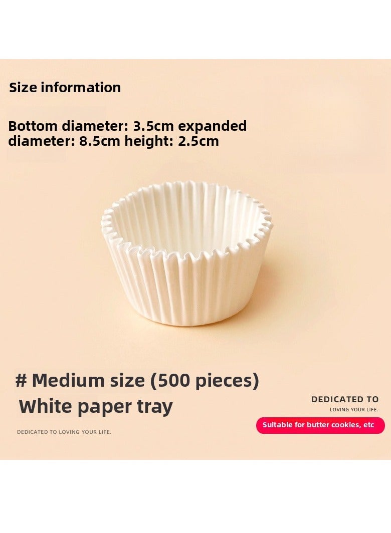 [Medium size-500PCS]Food-grade paper cupcake cup holder paper tray disposable cake paper tray for baking special cake cups 