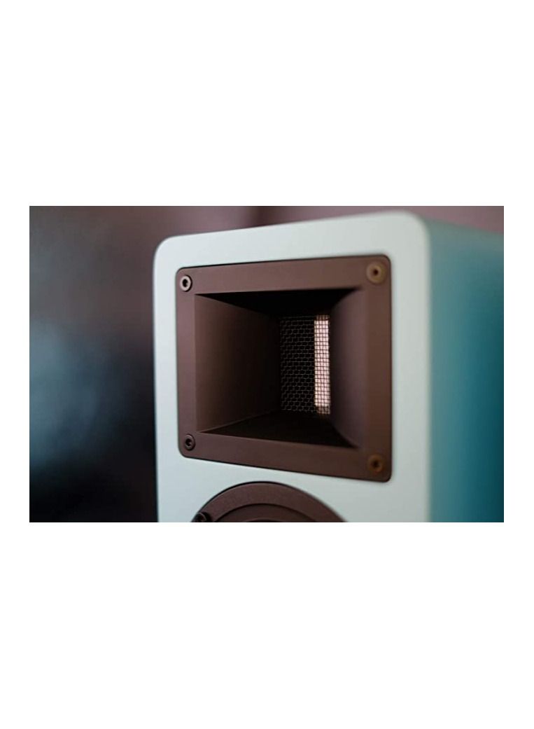 AIRPULSE سماعة الكتب النشطة Airpulse A80 بتصميم خشبي بلون تيفاني الأزرق - Image 2