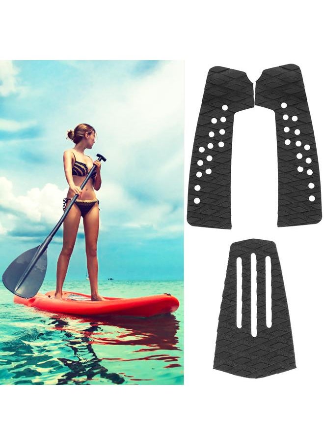 Thoraya 3PCS EVA Anti-slip Full Deck Grip Surfboard Paddleboard Traction Pad Mat Decoration (Black)  - Image 5