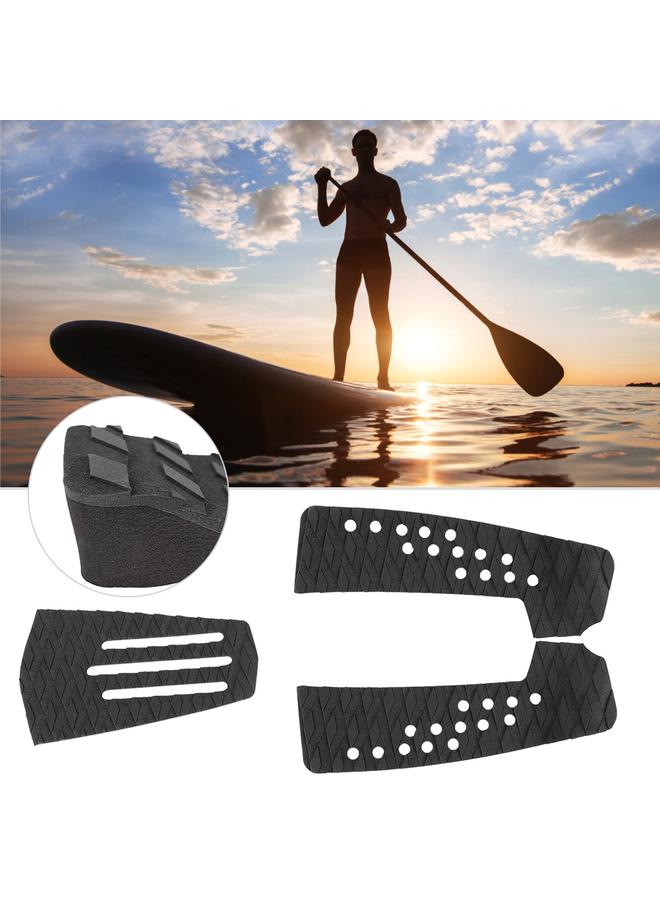 3PCS EVA Anti-slip Full Deck Grip Surfboard Paddleboard Traction Pad Mat Decoration (Black)