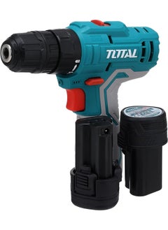 TOTAL Lithium-Ion Cordless Drill with 2 12V 1.5Ah Batteries and Charger 