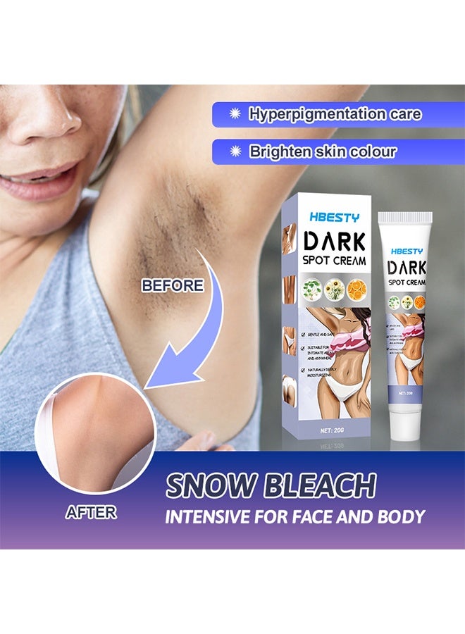 HBESTY Dark Spot Cream-Snow Bleach Cream for Underarm Whitening, Dark Skin Bleaching Cream for Dark Spots, Face and Body Skin Lightening Bleaching Cream for Brightening - Image 2