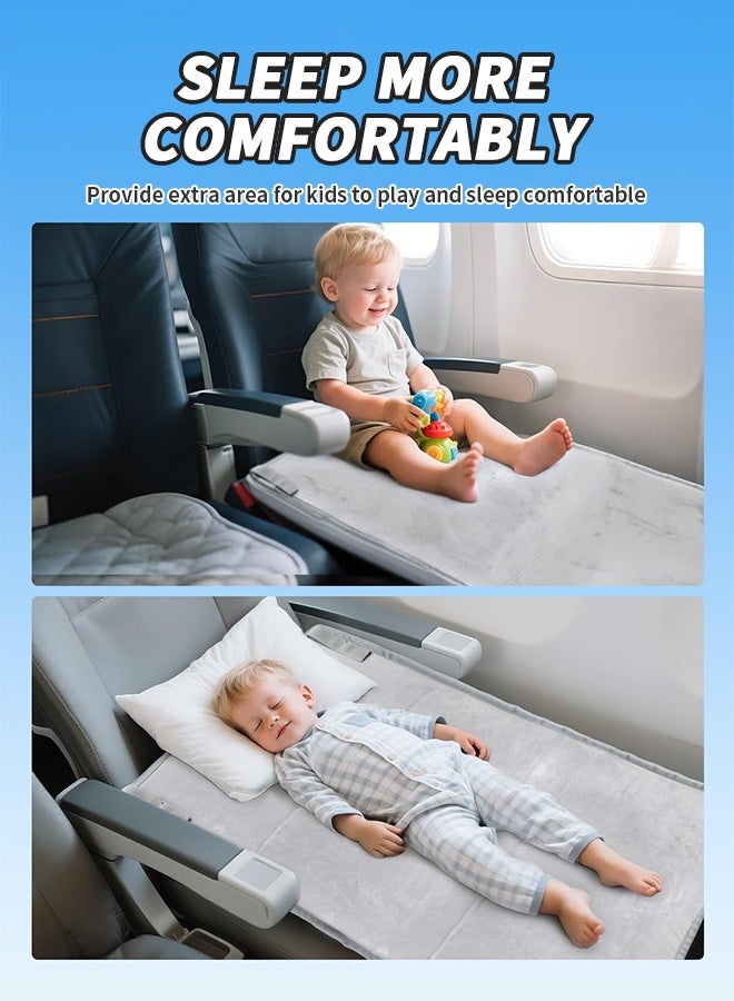 Oversized Kids Airplane Seat Extender Travel Bed, Infants Foldable Car Seat Playmat, Portable Airplane Footrest Flight Sleeping Bed - Image 4