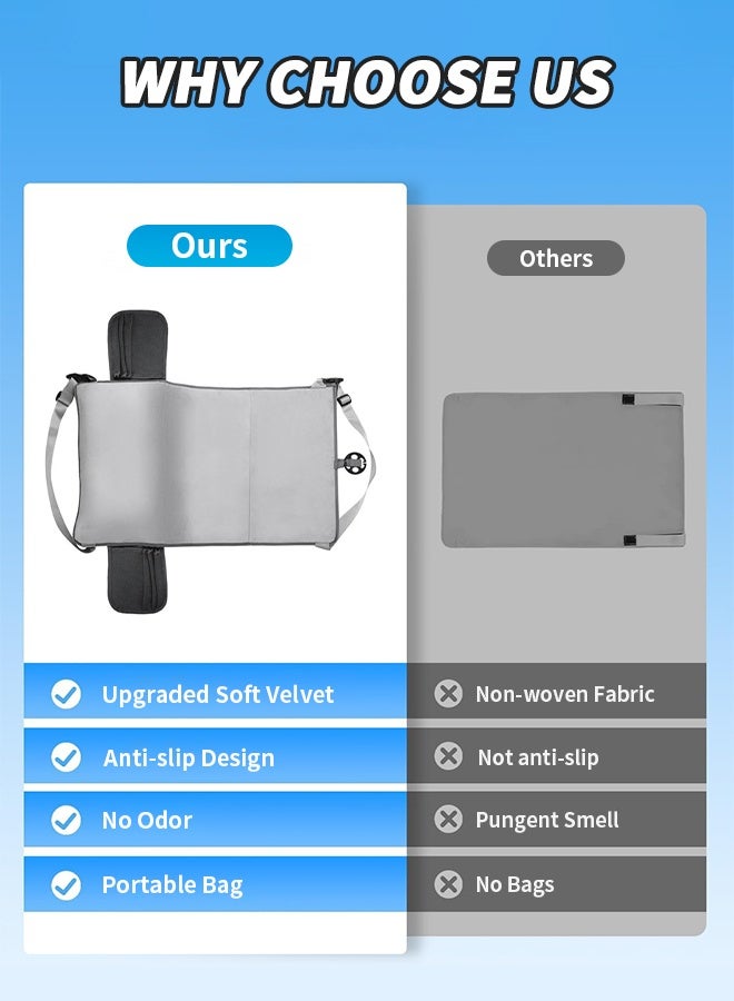 Oversized Kids Airplane Seat Extender Travel Bed, Infants Foldable Car Seat Playmat, Portable Airplane Footrest Flight Sleeping Bed - Image 5