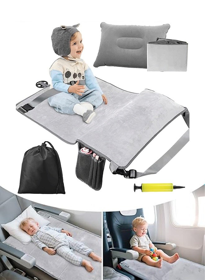 Oversized Kids Airplane Seat Extender Travel Bed, Infants Foldable Car Seat Playmat, Portable Airplane Footrest Flight Sleeping Bed - Image 1