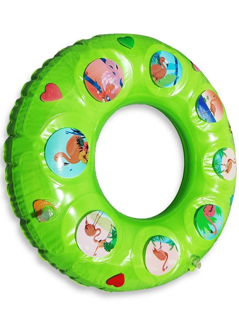 Sound Swimming Ring Inflatable Waist Float, Green Big Size " 80cm "  Float Boat Fun Water Toys For Boys & Girls - Image 1
