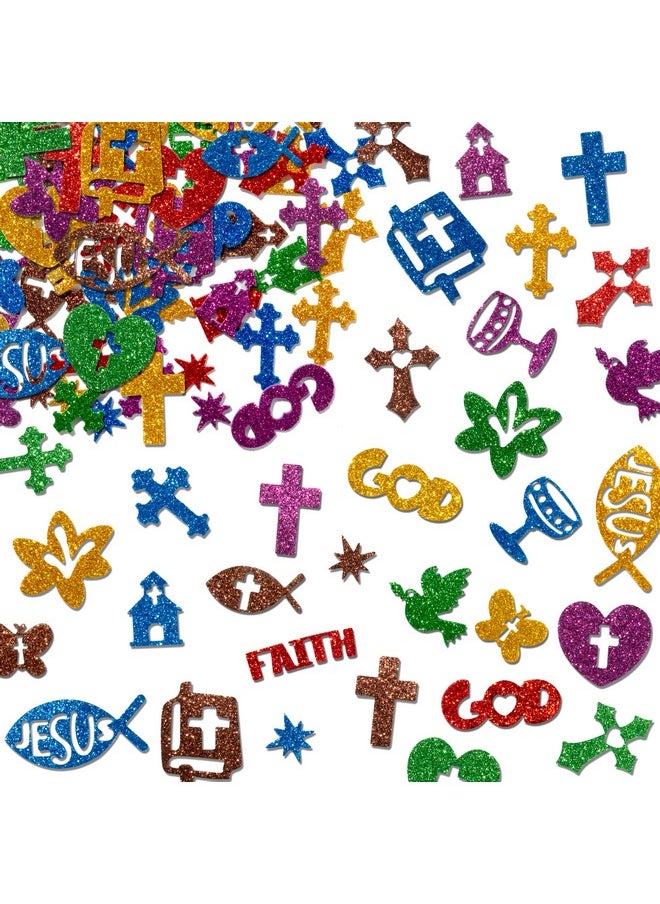 500Pcs Christian Glitter Stickers - Foam Self-Adhesive Bible Cross Multi-Colour Art Craft Project Glittery Sticky Embellishments For Kids School Classroom Activity Home Party Decoration - pzsku/ZD06A0B83478EC66C9B9CZ/45/_/1734348113/0db35e9c-d5b6-4aa9-8d89-750817095585