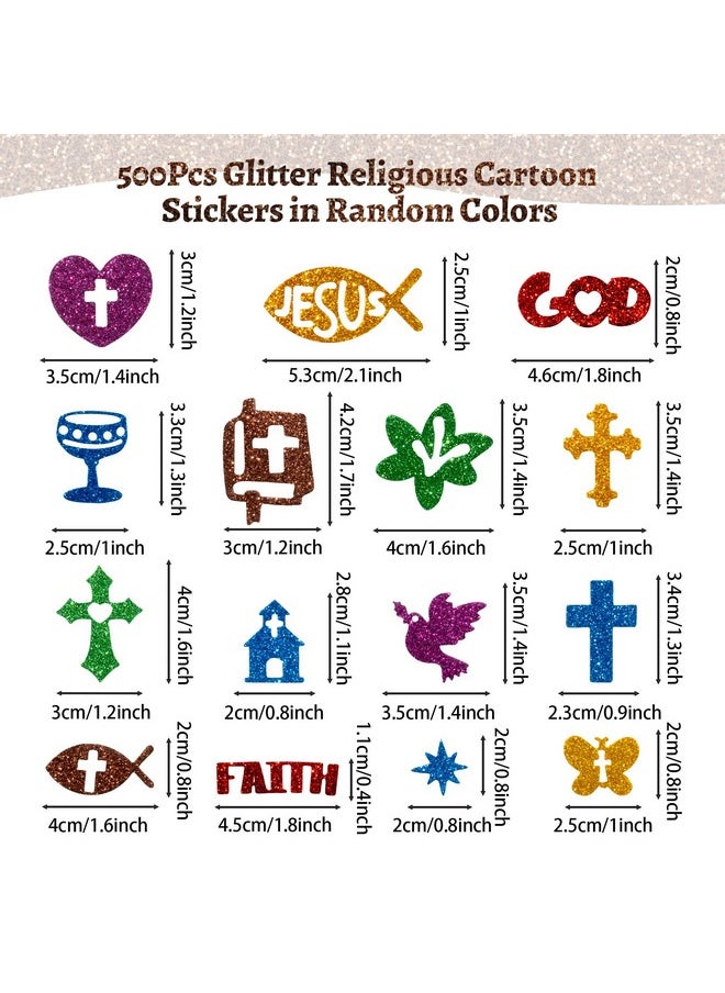 500Pcs Christian Glitter Stickers - Foam Self-Adhesive Bible Cross Multi-Colour Art Craft Project Glittery Sticky Embellishments For Kids School Classroom Activity Home Party Decoration - pzsku/ZD06A0B83478EC66C9B9CZ/45/_/1734348135/7c325b8d-b7dc-441a-bc58-6d5843bf0339