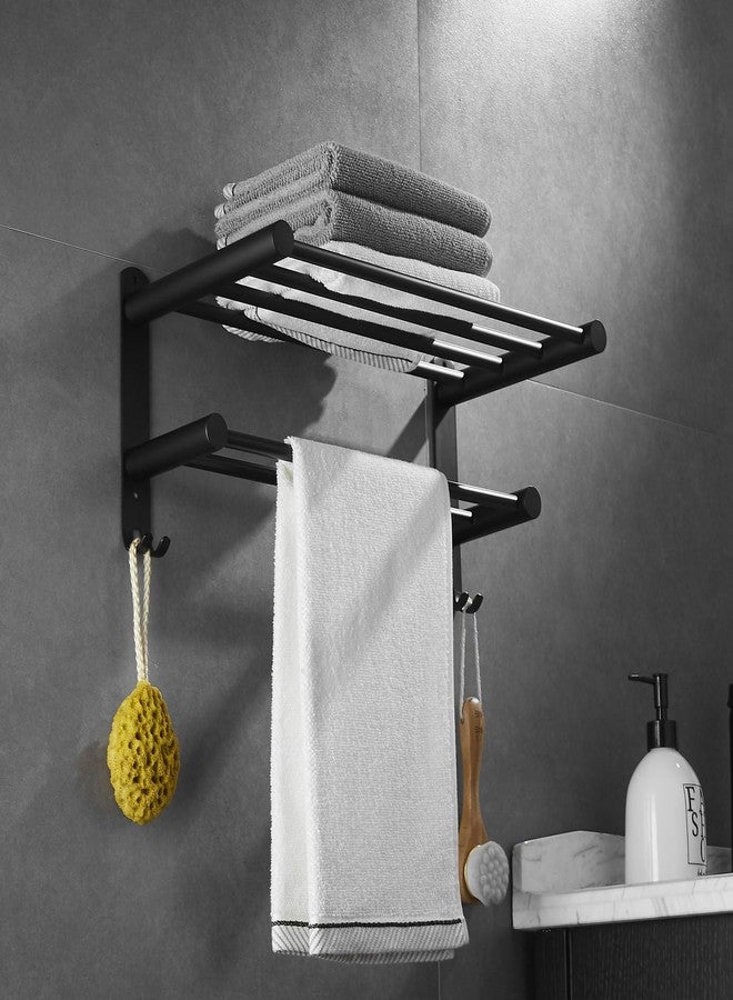 Leekayer Bathroom Towel Rack Double Layer, Black 40cm Stainless Steel Bathroom Towel Rack Wall Screw Installation 15.74 inches - Image 5