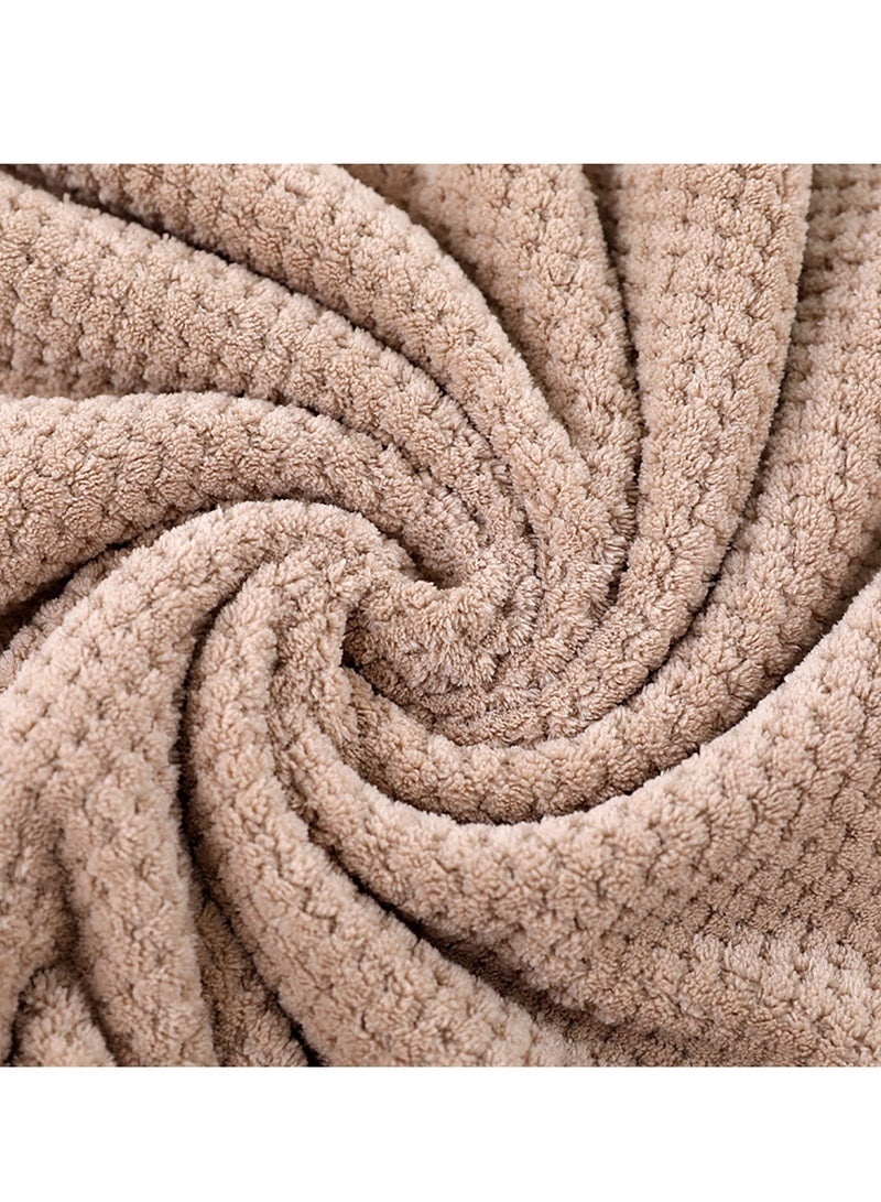 Microfiber Bath Towels, 90 x 170 cm, Set of 2, Super Soft, Highly Absorbent, Quick-Dry, Multipurpose Use Towel (Light Blue + Khaki) - Image 3