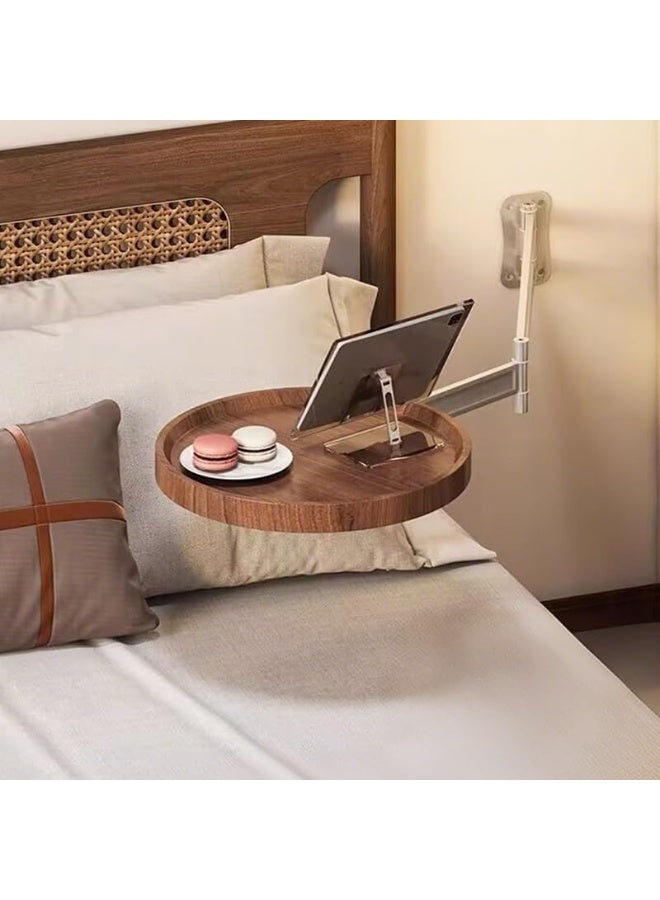 general Wall-Mounted Folding Round Tray Table, Space-Saving Flip-Down Desk, Extendable Wall Nightstand, Compact Foldable Dining Table for Bedroom, Living Room & Study - Image 1