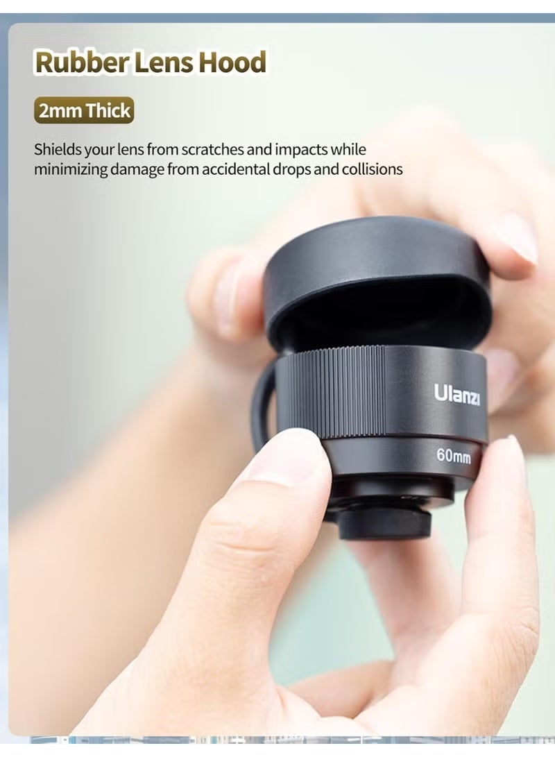 يولانزي اولانزي عدسة ماكرو للهاتف CL-003، عدسة كاميرا جوال HD 75 ملم لسن 17 ملم، متوافقة مع حافظة جوال ايفون وسامسونج مع محول 17 ملم - Image 4