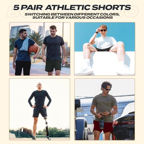 BOOJO 7 Pack Athletic Gym Mens Shorts - Workout Black Quick Dry Basketball Shorts with Pockets for Running Casual Activewear - Image 4