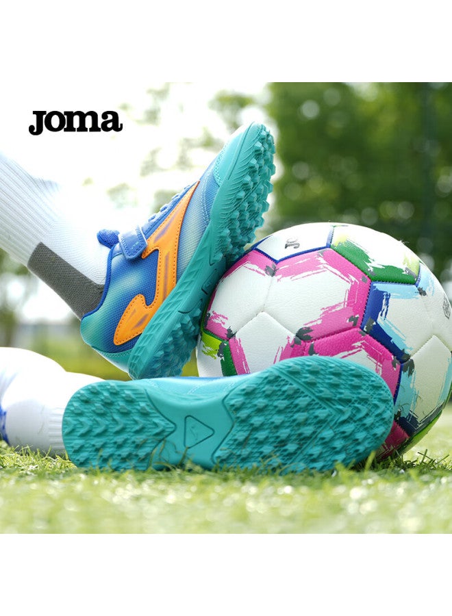 Joma Soccer Shoes Tf Broken Nail Youth Children Primary School Students Anti-slip Breathable Soccer Training Shoes Blue/orange 34 - Image 1