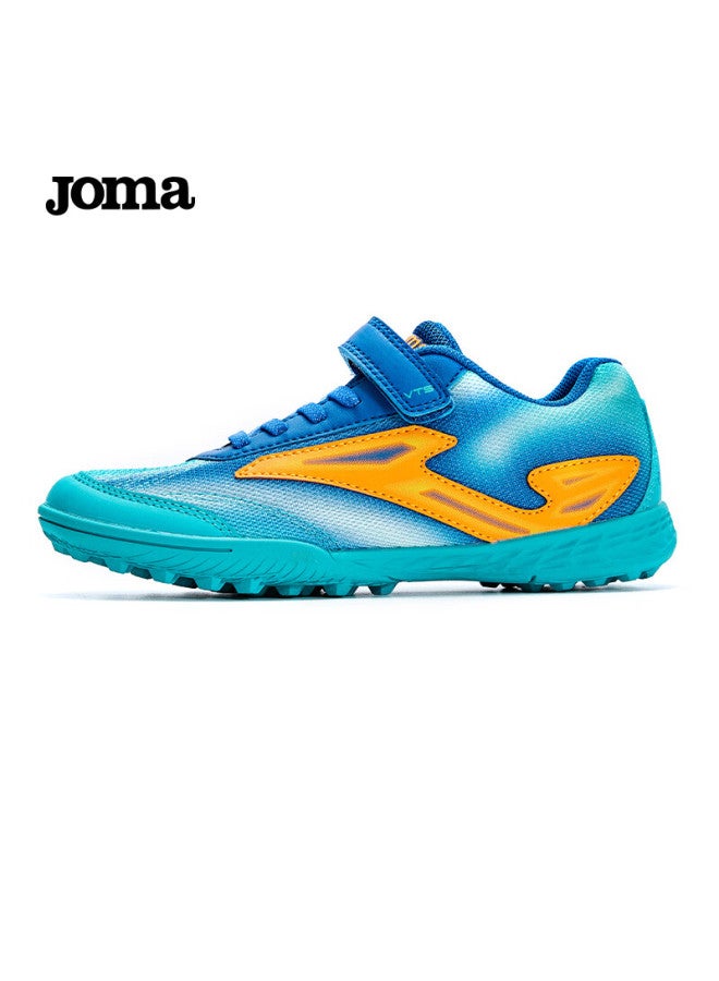 Joma Soccer Shoes Tf Broken Nail Youth Children Primary School Students Anti-slip Breathable Soccer Training Shoes Blue/orange 34 - Image 3