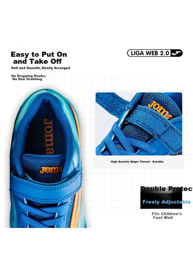 Joma Soccer Shoes Tf Broken Nail Youth Children Primary School Students Anti-slip Breathable Soccer Training Shoes Blue/orange 34 - Image 2