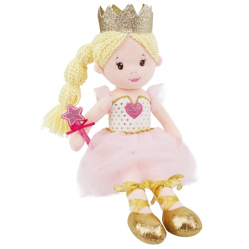 June Garden 12 Soft Baby Princess Doll Stella Stuffed Cuddly Princess Plush Gifts for Toddler Girls White Dress - Image 1