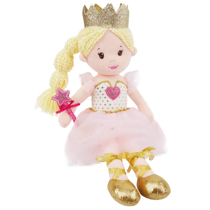 June Garden 12 Soft Baby Princess Doll Stella Stuffed Cuddly Princess Plush Gifts for Toddler Girls White Dress - Image 3