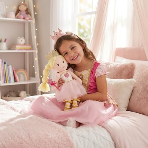 June Garden 12 Soft Baby Princess Doll Stella Stuffed Cuddly Princess Plush Gifts for Toddler Girls White Dress - Image 5