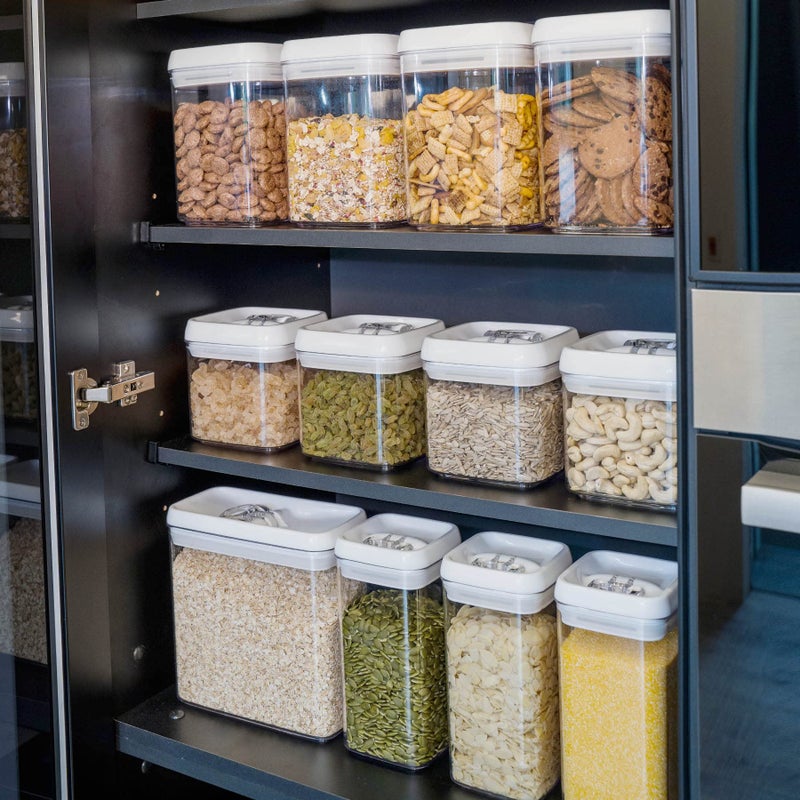 Felli Flip Tite Food Storage Container 5" LARGE Size Airtight Lid Lock Top, Stackable Kitchen Canister for Space Saving, Pantry Fridge Cupboard Organizer, Spice Seasoning Pet Treats Snack (1.1 qt) - Image 2